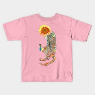 Cat lover gift sunflower and kitty Kids T-Shirt